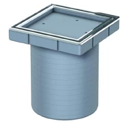 Aco szögletes padlóösszefolyó felsőrész Cr-Ni rácskerettel burkolható fedlappal