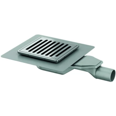 ACO MG padlóösszefolyó DN 40/50 150 mm-es kerettel, vízszintes kivezetéssel 52 mm magas