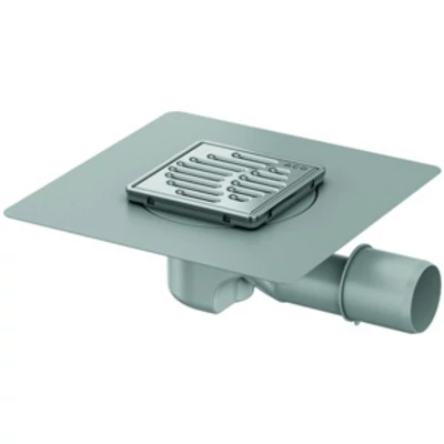 ACO MG padlóösszefolyó DN 40/50 105 mm-es kerettel, vízszintes kivezetéssel 76 mm magas