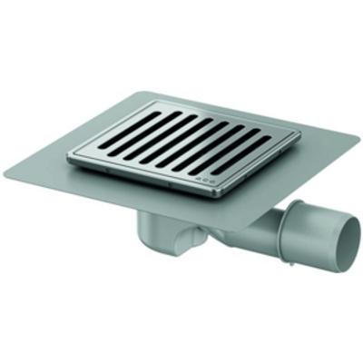 ACO MG padlóösszefolyó DN 40/50 150 mm-es kerettel, vízszintes kivezetéssel 76mm magas